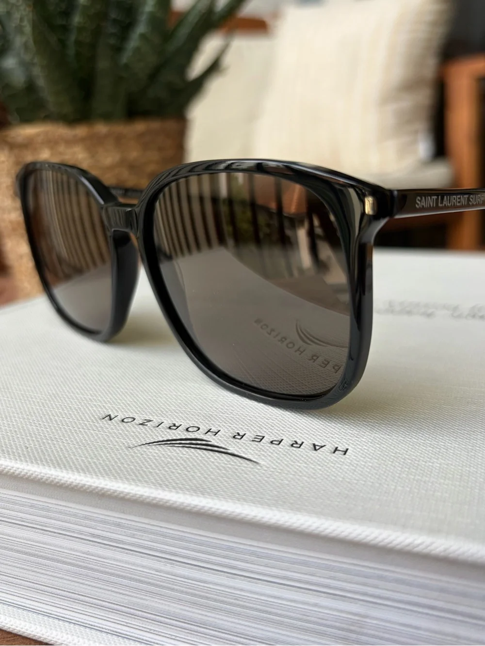Saint Laurent SL37 001 Black Oversized Square Sunglasses 58mm